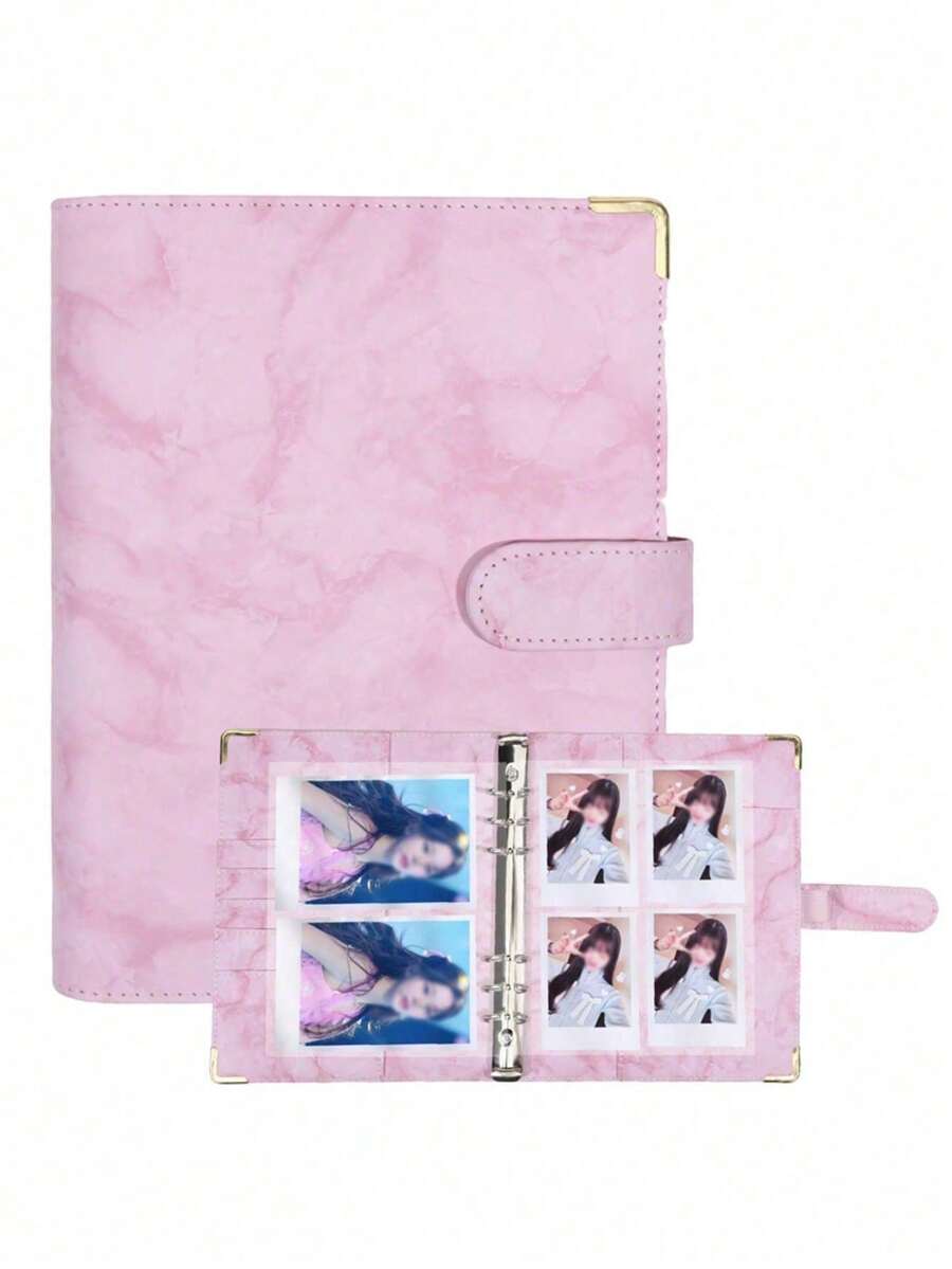 1 Set High-Quality Multifunctional A5 Photo Card Album, Fashionable Minimalist Album Design, Compact & Durable Organizer, PU Leather Loose-Leaf Cover, For Daily Planning, Note-Taking, Office Supplies, Ticket & Card Collection - Multicolor - View 1