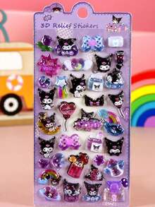 3D立体浮雕贴纸，防水可爱卡通女孩装饰贴纸，趣味装饰贴纸，适用于平板电脑、手机、水瓶、桌面、移动设备、礼品、办公室，用途广泛，适合儿童（颜色可能略有差异，随机发货） - 彩色 - 查看 9