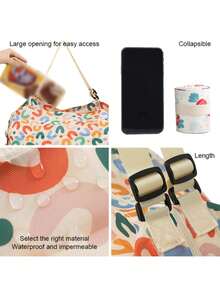 Reusable Foldable Shopping Bag With Handle, Large Capacity, Collapsible, Washable Travel Tote - Multicolor - View 11