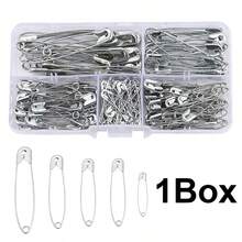 beadia 150枚/盒 银色和金色安全别针套装 - 5种尺寸，100枚/包，防锈，适用于缝纫、工艺、珠宝制作和艺术项目，耐用金属别针，存放在10格透明收纳盒中，别针收纳 | 收纳盒 | 透明收纳，可用于工艺品制作、固定礼品标签、胸针等。 - 別針 - 查看 12