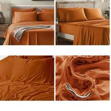 Juego de Sbanas de Microfibra Suave de Lujo con Doble Cepillado / 1800 Hilos de Alta Calidad y Bolsillo Lateral para Accesorios (Lavanda, King Size) - tamaño king + lavanda - Ver 10