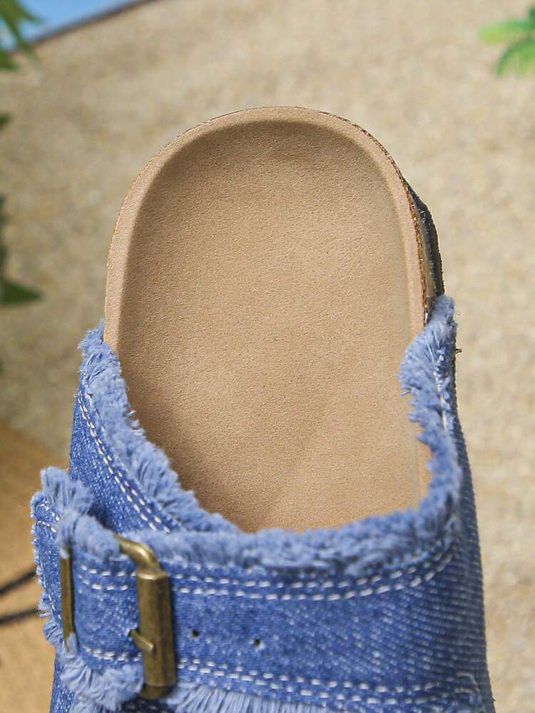 2026春夏儿童凉鞋，舒适百搭，经久耐穿，流苏波西米亚风设计，穿着舒适。适合3至12岁的男孩女孩。适合居家/学校/聚会/海滩度假/郊游等场合。 - 藍色 - 查看 8