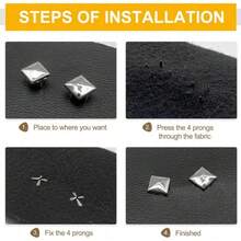 50/100/320 Pcs Square Pyramid Studs, 10mm 4-Prong Spike Rivet, Punk Rock Stud Spots, For Bags, Shoes, Leather Crafts