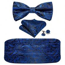 de lazo con diamantes de imitacin para hombre y mujer - Azul Paisley Tallanica - Ver 1