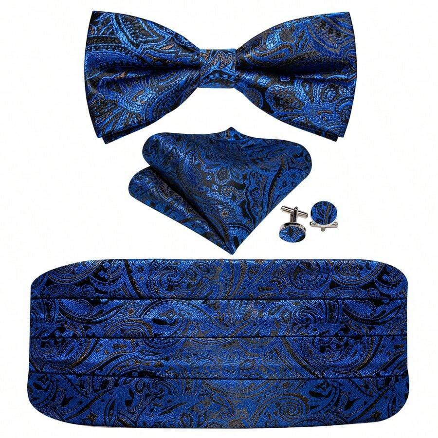 de lazo con diamantes de imitacin para hombre y mujer - Azul Paisley Tallanica - Ver 1