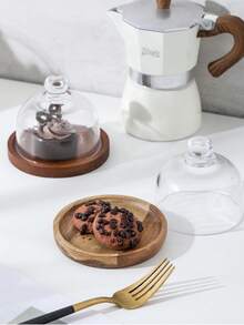 1个迷你甜点盘木质托盘，蛋糕盘木质托盘，玻璃罩糕点展示托盘，适合聚会、节日和日常使用 - 彩色 - 查看 7