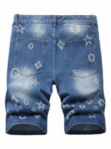 Pantalones vaqueros casuales deportivos callejeros holgados para parejas, con bordado de Elefante Generación 71, lavados, ideales para skate - Azul marino - Ver 2