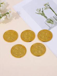 50枚塑料海盗金币，寻宝游戏金币玩具，派对礼品，仿金币，海盗冒险主题派对用品，圣诞节 - 彩色 - 查看 4