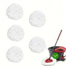 Available In Packs Of 5 Or 10, Microfiber Replacement Heads For Spin Mops - 360 - Degree Cleaning Triangular Mop Heads. Suitable For Spin Mop Systems, Enhancing Floor Cleaning Efficiency. - trắng - Xem 12