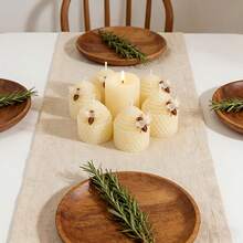 6/12pcs Unscented White Votive Candles, 5cm, Natural Mild Honey Scent, Clean Burning Candles Suitable For Wedding Table, Home, Spa, Holiday Party - Multicolor - View 4