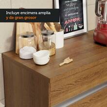 Gabinete Bajo Cocina Madesa Glamy 150cm Con Encimera MM 1 - Marrón - Ver 6