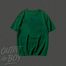 Set Of 5 Plain Basic Comfortable T-Shirts For Everyday Wear, Various Colors, Versatile, 100% Cotton 30.1 Streetwear!! Men's Basic Premium Casual Spring Summer - 黑-白-綠-藏青-酒紅 - 查看 6