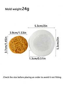 1pc Cookie Waffle Silicone Mold - Heat-Resistant For Candle/Soap/Jewelry Pendant Valentine's Day/Birthday/Wedding Season Craft - White - View 8