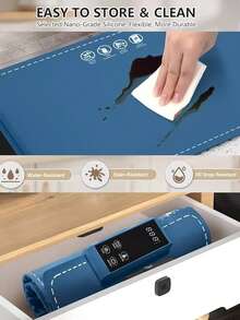 Electric Warming Tray - Whole-Surface Heating, Rollable & Portable, Premium Silicone Nano-Material, 3 Temperature Settings, Auto Shut-Off - Ideal For Gatherings, Parties, And Everyday Use - US A Type Plug(110-127V) - View 4