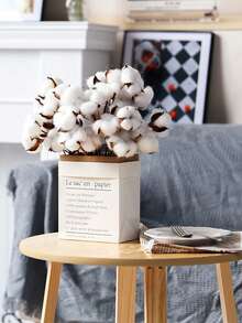 10支人造棉枝，天然干棉花球，适用于花瓶填充、插花、婚礼装饰、DIY工艺品，乡村风格棉枝，仿农舍装饰，情人节和母亲节的理想礼物，适合房间装饰、家居装饰、厨房装饰、办公室装饰。 - 彩色 - 查看 4