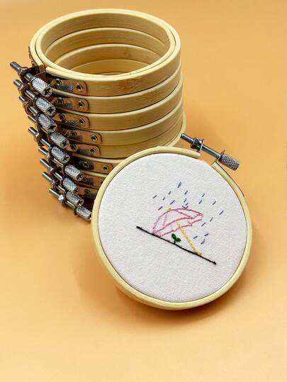 10个装 3.46 英寸绣绷套装，竹制圆形绣绷，适用于墙面装饰、婚礼装饰、花环、花卉绣绷、DIY家居装饰