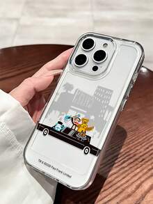 Paul Frank 官方授权透明太空主题手机壳，全包防震摄像头保护，饰有猴子、熊、狗弹吉他图案，全新设计，兼容 13/14/15/16/17 Pro Max - 彩色 - 查看 4