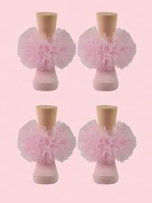 2pairs Girls Ruffle Frilly Socks, Puffy Princess Baby Toddler Soft Socks - Multicolor - View 1