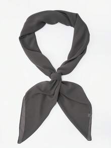 1 pieza Hiyab de unicolor para mujer, pañuelo cuadrado de gasa, pañuelo casual adecuado para uso diario, apropiado para atuendo hiyab - Gris - Ver 3