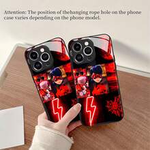 La funda de teléfono con espejo y diseño de coche clásico rojo también funciona como espejo y es compatible con  17,  16 Pro Max,  15 Pro Max,  13 y  12. Fabricada en TPU, ofrece protección contra golpes y caídas. Un regalo perfecto para amantes de los coches, familiares, amigos, ocasiones especiales y celebraciones. - Negro - Ver 2