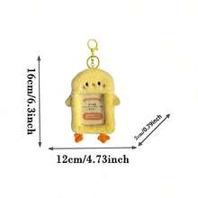 Portacartas con diseño de pollito amarillo esponjoso, colgante de llavero, soporte transparente para fotos, almacenamiento portátil lindo y funcional, cubierta protectora multifuncional en forma de colgante - Tarjetero de pollito amarillo (1 unidad) - Ver 6