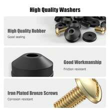 58/116 件套平垫圈和角垫圈以及黄铜水龙头螺丝组合装，用于更换各种快开式水龙头阀门上磨损的垫圈 - 彩色 - 查看 5