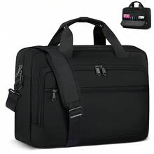 Large Capacity Multi Compartment Casual Travel Laptop Briefcase Bag - 黑色 - 查看 5
