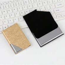 Creative & Fashionable Stainless Steel Business Card Holder With Flip Cover And Angled Design - Angled Business Card Holder - View 1