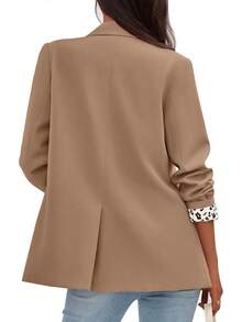 Women's Blazers 2025 Fall Work Office Suit Jackets Dressy Open Front Leopard Business Casual Outfits LT2H - màu xanh lá - Xem 6