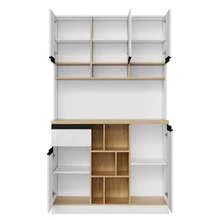 105 * 45 * 185 Cm, Modern Kitchen Cabinet, Sideboard, High-Glazed Cabinet, Metal Handle, Side Tables, Kitchen Cabinets, Kitchen Cupboards And Kitchen Furniture. - White - View 10