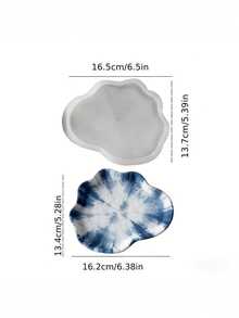 5pcs Resin Epoxy Silicone Mold, Geometric Leaf Shape Coasters & Jewelry Trays DIY - White - View 9