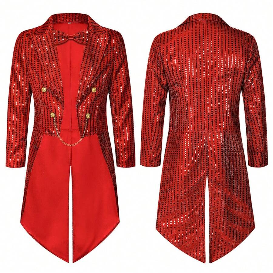 Halloween Carnival Costume, Sequined For Adults, Role-Playing Costume, Performance Outfit - 紅色 - 查看 1