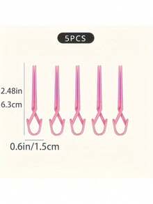 5pcs Nail Protection Clips, Nail Polish Spill Prevention Clips, Nail Trimming Tools - Pink - View 3
