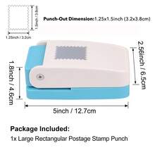 Rectangular/Square Postage Stamp Shape Craft Hole Punch, Scalloped Edge Paper Punch For Card Making, Scrapbooking, DIY, Portable Lever Action Puncher - Multicolor - View 14