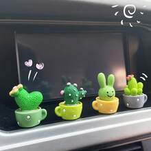 仿真仙人掌汽车装饰，办公电脑外设装饰品，微景观装饰品，苔藓多肉植物装饰 - A - 查看 3