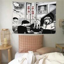 Japanese Horror Manga Tapestry Unlimited Ito Junji Wall Hanging Creepy Aesthetic Witchcraft Supplies Anime Room Decor - White - View 4