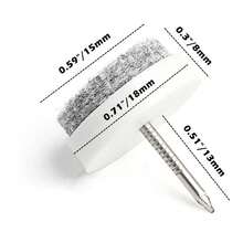 New  40pcs Furniture Felt Pad Heavy Duty Nail-On Chiar Slider Glide Pad Floor Tector For Wooden Furniture Chair TablLeg Feet(Φ18mm Or 0.7"White) - 18mm White (40pcs) - View 2