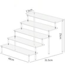 1 Piece Of 1-5 Layer Transparent Acrylic Display Stand, Cosmetic Storage Rack, Perfume Acrylic Rack, Cupcake Stand, Suitable For Amiibo And POP Figurines, Food And Dessert Stand, Product Display Rack For Cosmetic Suppliers, Applicable To Places Such As Vacation Beaches, Bathrooms, Bedrooms, Etc., Large Capacity