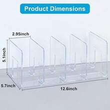 Marte Vanci Clear Acrylic File Sorter, Acrylic Purse Organizer, Sturdy Desk Magazine Holder Handbag Organizer Clutch Divider For Letter Office Supplies 4 Sections - 1Pack - 查看 3
