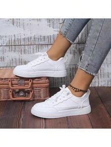 Women's Leather Slip-On Loafers, Walking Shoes, Fashionable Casual Shoes - 白色升級款 - 查看 5