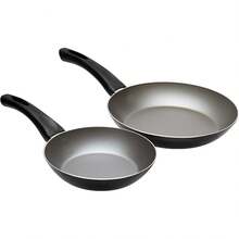 TRAMONTINA - Juego de Sartenes Verona, Batería de Cocina, Incluye 3 Piezas, Antiadherente, Color Negro - Negro - Ver 4