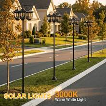 Large Aluminum Type Solar Light Solar Garden Light Waterproof Solar Lawn Light Palace Light Wall Light 18H - 黑色 - 查看 3