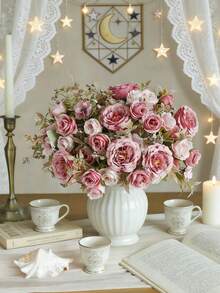 1 قطعة وردة حرير اصطناعية بطول 30 سم، زهرة البيونية، زهور واقعية، هدية عيد الحب، ديكور زهور واقعية لوجبة الغداء، باقة زفاف DIY، حفلة، منزل، مطبخ، حديقة، فندق، مكتب، ديكور رامة، ديكور ، إكليل DIY، هدية، وسط الطاولة، ديكور عيد الميلاد، ديكور داخلي وخارجي، زهور بلاستيكية مزيفة بالجملة للفازات، ديكور منزلي ريفي، زفاف بوهيمي - رمل احمر - مشاهدة 5