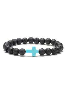 Natural Stone Turquoise, Volcanic Agate, Cross Bracelet, Popular Cross-Border E-Commerce Item - Bracelet - View 21