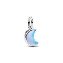 1pc Fashionable Moon & Cross Shiny Pendant, Silver Plated, Suitable For Bracelet, Necklace, DIY Holiday Gift