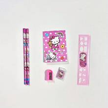 3-In-1 Hello Kitty Stationery Gift Set - Includes Ruler, Pencil, Notebook, Etc. Creative Artistic Office Supplies Gift Box, Perfect For Holidays, Parties, Halloween, Christmas. A Delightful Surprise Gift! - Multicolor - View 10
