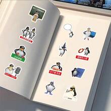 1Ste/100-Count 3D William Tell Penguin Meme Stickers – Fun Graffiti Decals For Water Bottles & Cars - Multicolor - View 6