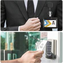 2 Piezas Llavero Retrctil, Yoyo para Gafete con Clip de Metal, Clip Retrctil para Tarjetas de Identificacin, Carrete retrctil con de 23.5 Pulgadas, Porta Llaves retractil Redondo - Clásico - Ver 8