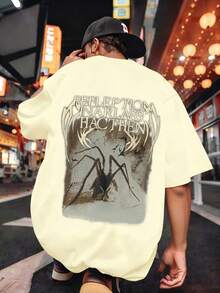 Camiseta gráfica minimalista de moda casual y retro para adolescentes, adecuada como parte superior de verano para adolescentes - Albaricoque - Ver 4