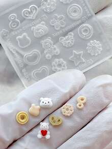 Beautizon Nailartlab Nail Silicone Mold 3D Heart Star Flower Bear Pattern DIY Manicure Tool - Multicolor - View 3